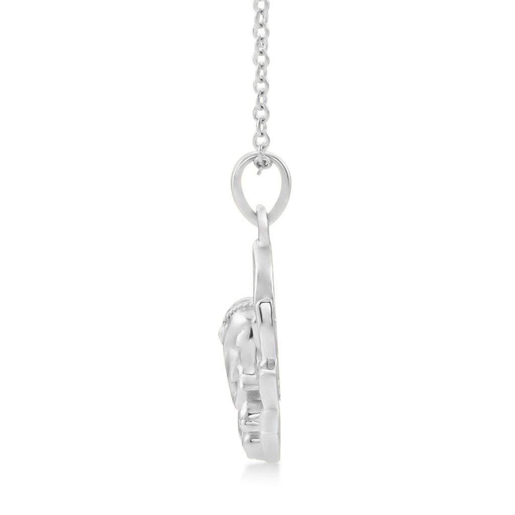 Hindu Deity Ganesha Pendant Necklace Platinum