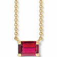 Emerald-Cut Lab-Grown Ruby Solitaire Necklace 14K Yellow Gold 0.37ct