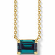 Emerald-Cut Lab Alexandrite Solitaire Necklace 14K Yellow Gold 0.37ct
