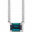 Emerald-Cut Lab Alexandrite Solitaire Necklace Sterling Silver 0.37ct