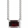 Emerald-Cut Natural Mozambique Garnet Solitaire Necklace Sterling Silver 0.41ct