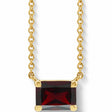 Emerald-Cut Natural Mozambique Garnet Solitaire Necklace 14K Yellow Gold 0.41ct