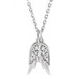 Diamond Accented Angel Wings Pendant Necklace Sterling Silver (0.03ct)