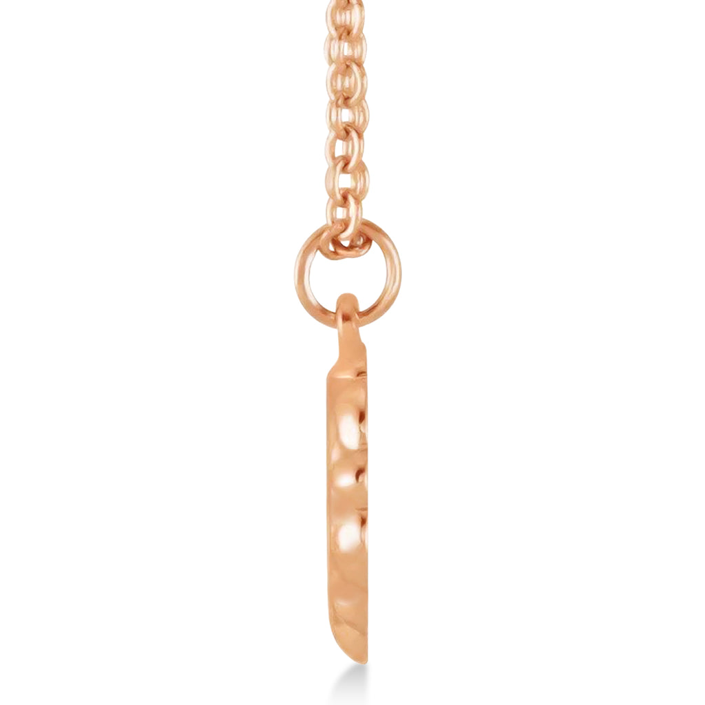 Bee Medallion Disk Pendant Necklace 14k Rose Gold