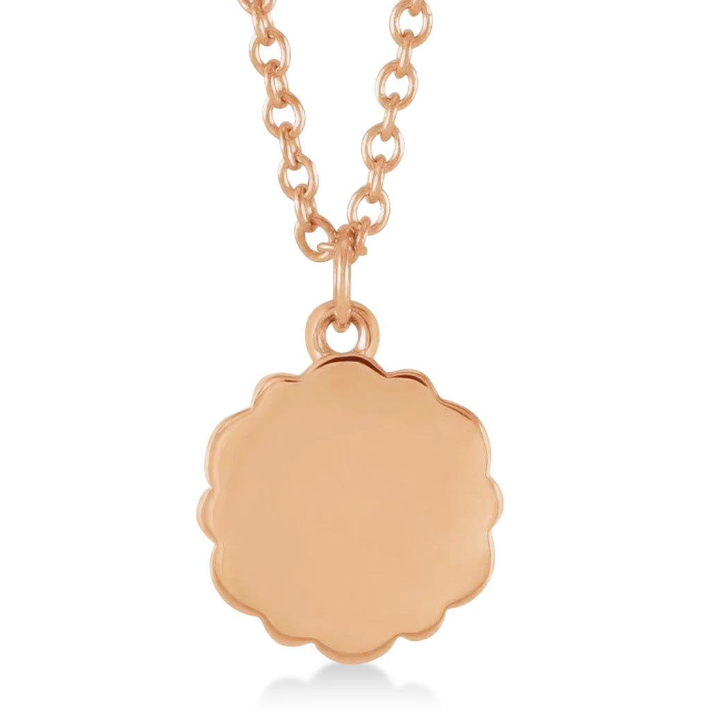 Bee Medallion Disk Pendant Necklace 14k Rose Gold