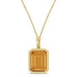 Emerald Cut Citrine Bezel Set Pendant Necklace 14K Yellow Gold (3.10ct)