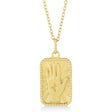 Hamsa Hand Tarot Pendant Necklace 14k Yellow Gold