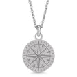 Compass Pendant Necklace Sterling Silver