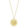 June Birth Flower Rose Disc Pendant Necklace 14K Yellow Gold
