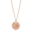 June Birth Flower Rose Disc Pendant Necklace 14K Rose Gold