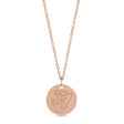 May Birth Flower Lily of the Valley Disc Pendant Necklace 14K Rose Gold
