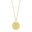 May Birth Flower Lily of the Valley Disc Pendant Necklace 14K Yellow Gold