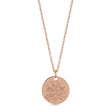 December Birth Flower Narcissus Disc Pendant Necklace 14K Rose Gold