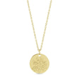 December Birth Flower Narcissus Disc Pendant Necklace 14K Yellow Gold