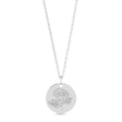 April Birth Flower Daisy Disc Pendant Necklace 14K White Gold