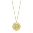 April Birth Flower Daisy Disc Pendant Necklace 14K Yellow Gold