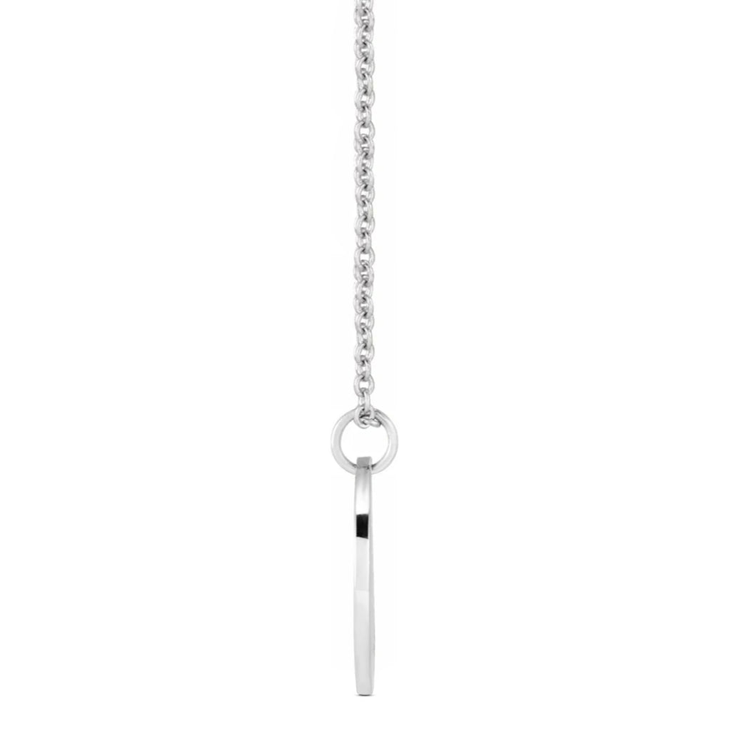 April Birth Flower Daisy Disc Pendant Necklace Sterling Silver