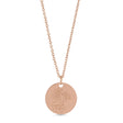 October Birth Flower Marigold Disc Pendant Necklace 14K Rose Gold