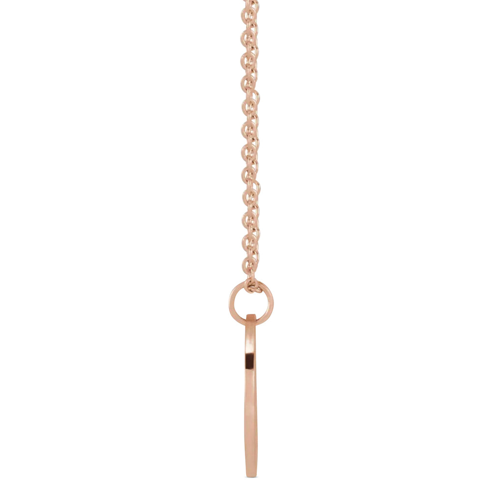 October Birth Flower Marigold Disc Pendant Necklace 14K Rose Gold