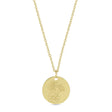 October Birth Flower Marigold Disc Pendant Necklace 14K Yellow Gold