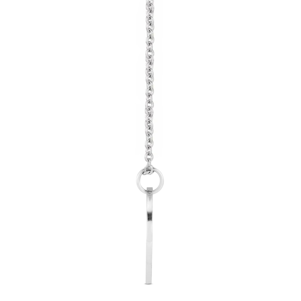 July Birth Flower Waterlily Disc Pendant Necklace Sterling Silver
