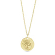 July Birth Flower Waterlily Disc Pendant Necklace Vermeil