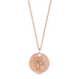 July Birth Flower Waterlily Disc Pendant Necklace 14K Rose Gold