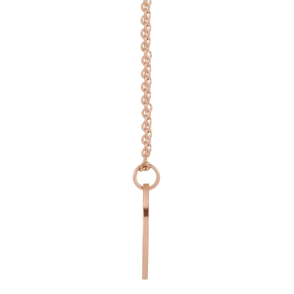July Birth Flower Waterlily Disc Pendant Necklace 14K Rose Gold