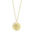 July Birth Flower Waterlily Disc Pendant Necklace 14K Yellow Gold