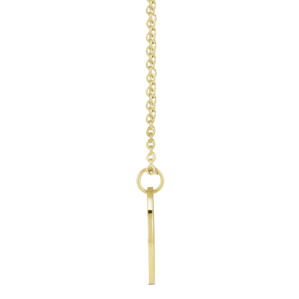 March Birth Flower Daffodil Disc Pendant Necklace 14K Yellow Gold
