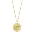 August Birth Flower Poppy Disc Pendant Necklace Vermeil