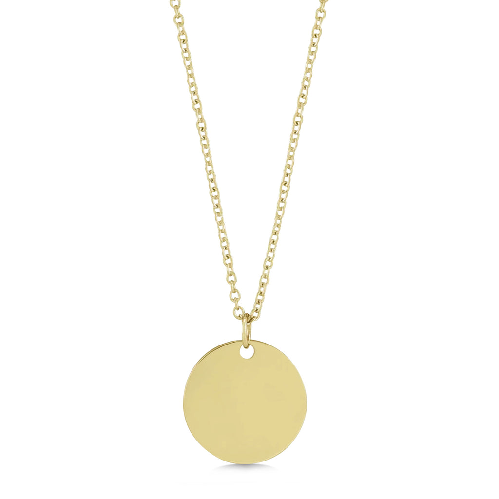 August Birth Flower Poppy Disc Pendant Necklace Vermeil