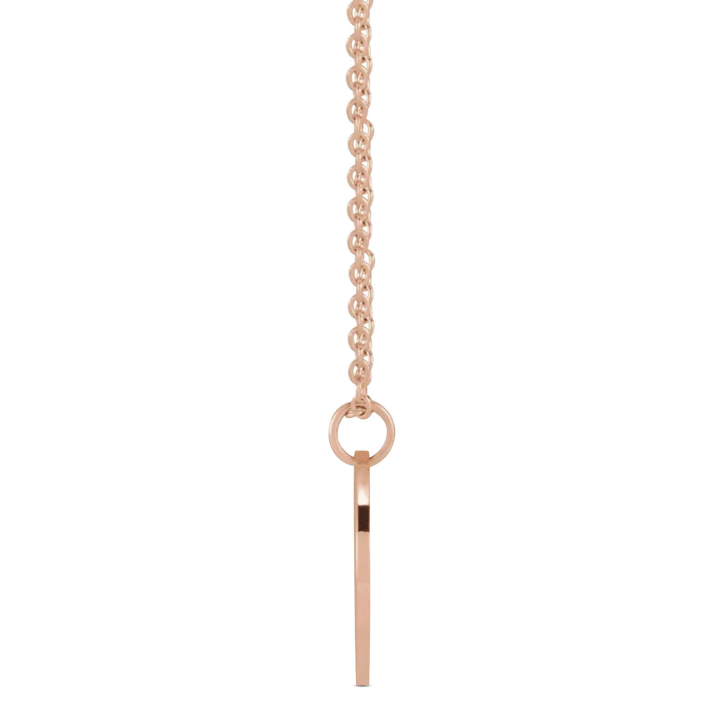 August Birth Flower Poppy Disc Pendant Necklace 14K Rose Gold