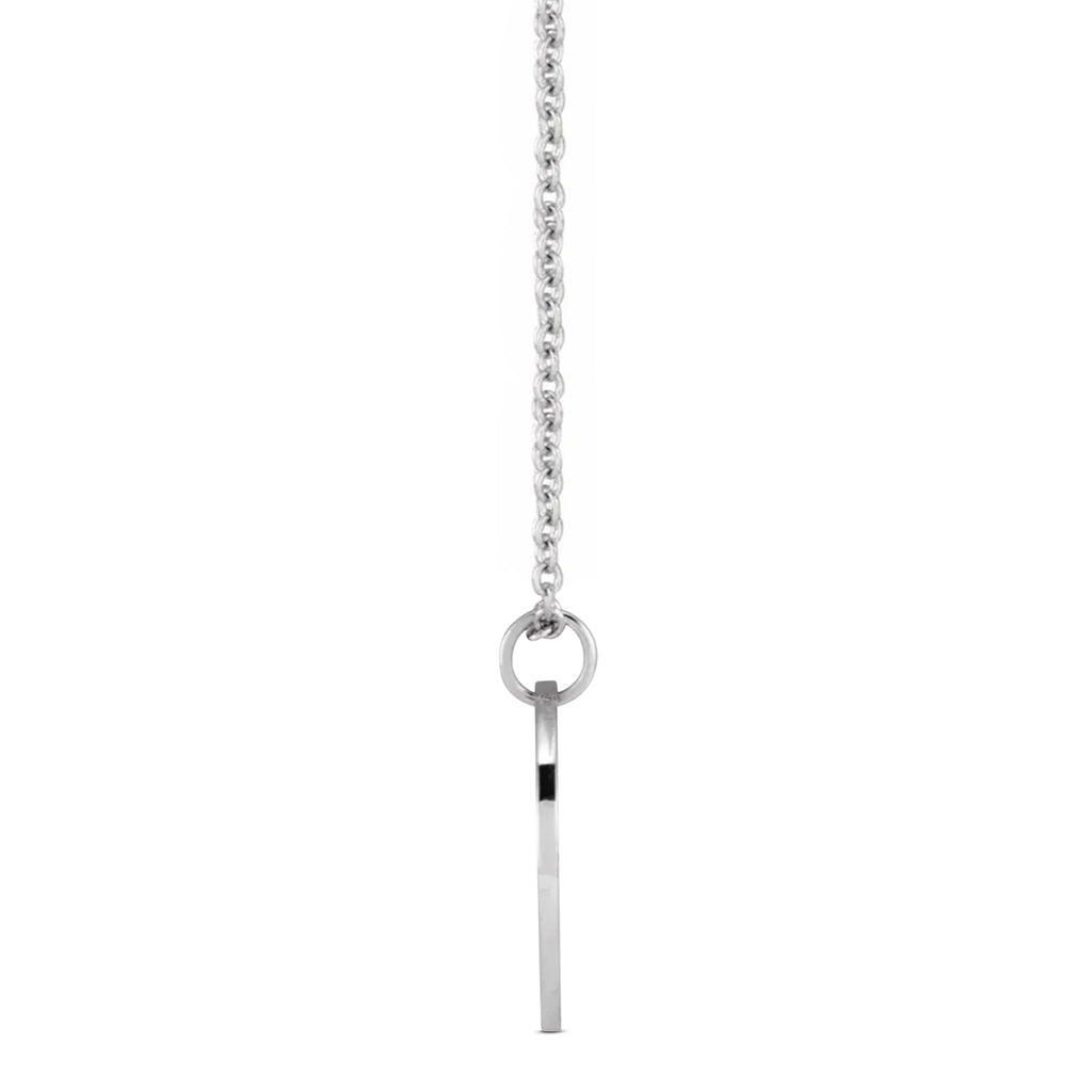 February Birth Flower Violet Disc Pendant Necklace Sterling Silver