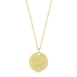 February Birth Flower Violet Disc Pendant Necklace Vermeil