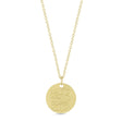 February Birth Flower Violet Disc Pendant Necklace 14K Yellow Gold