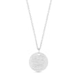 February Birth Flower Violet Disc Pendant Necklace 14K White Gold