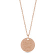 February Birth Flower Violet Disc Pendant Necklace 14K Rose Gold
