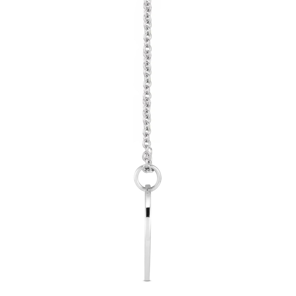 September Birth Flower Morning Glory Disc Pendant Necklace Sterling Silver