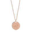 September Birth Flower Morning Glory Disc Pendant Necklace 14K Rose Gold
