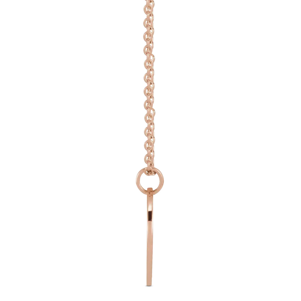 September Birth Flower Morning Glory Disc Pendant Necklace 14K Rose Gold