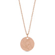 January Birth Flower Snow Drop Disc Pendant Necklace 14K Rose Gold