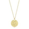 January Birth Flower Snow Drop Disc Pendant Necklace Vermeil