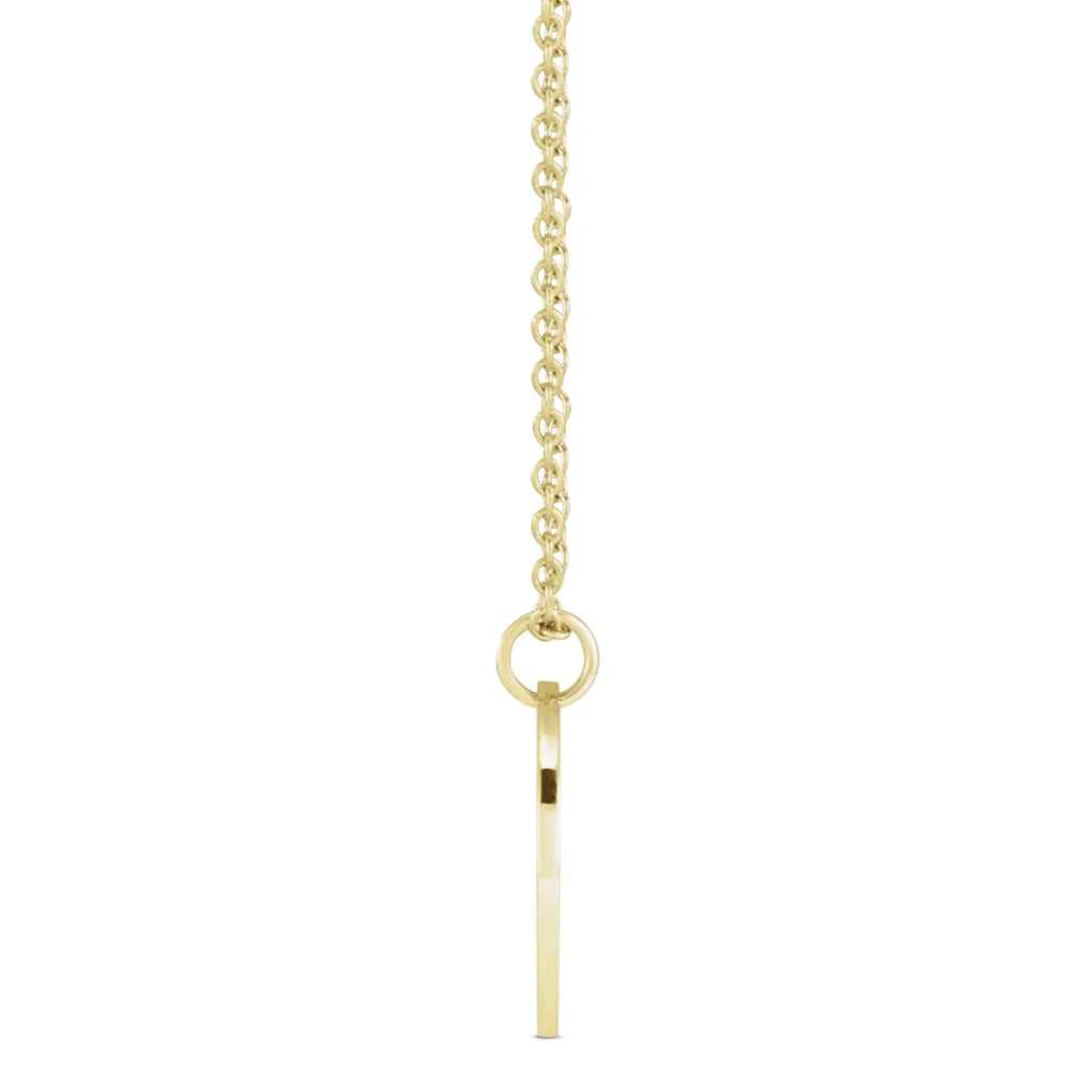 January Birth Flower Snow Drop Disc Pendant Necklace Vermeil