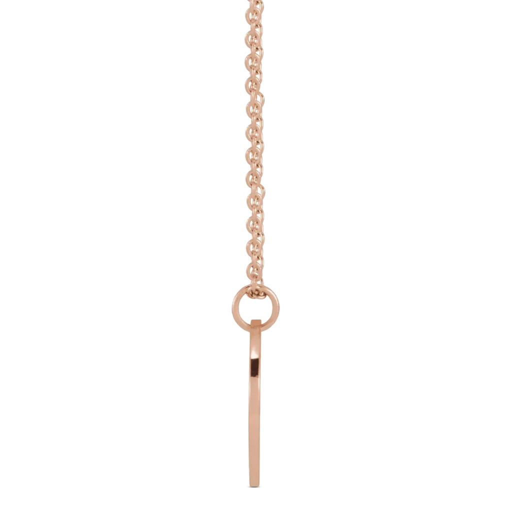 November Birth Flower Chrysanthemum Disc Pendant Necklace 14K Rose Gold