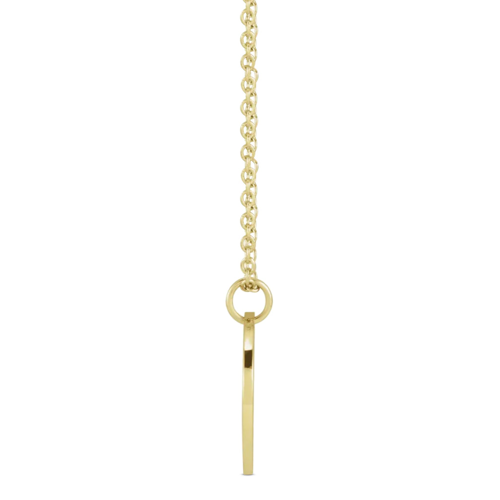 November Birth Flower Chrysanthemum Disc Pendant Necklace Vermeil