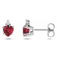 Heart Lab  Ruby & Natural Diamond Stud Earrings 14K White Gold (0.62ct)