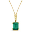 Lab  Emerald Pendant Necklace 14K Yellow Gold (1.30ct)