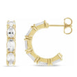 Oval White Sapphire Hoop Earrings 14K Yellow Gold (3.92ct)