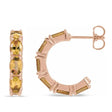 Oval Citrine Hoop Earrings 14K Rose Gold (3.00ct)